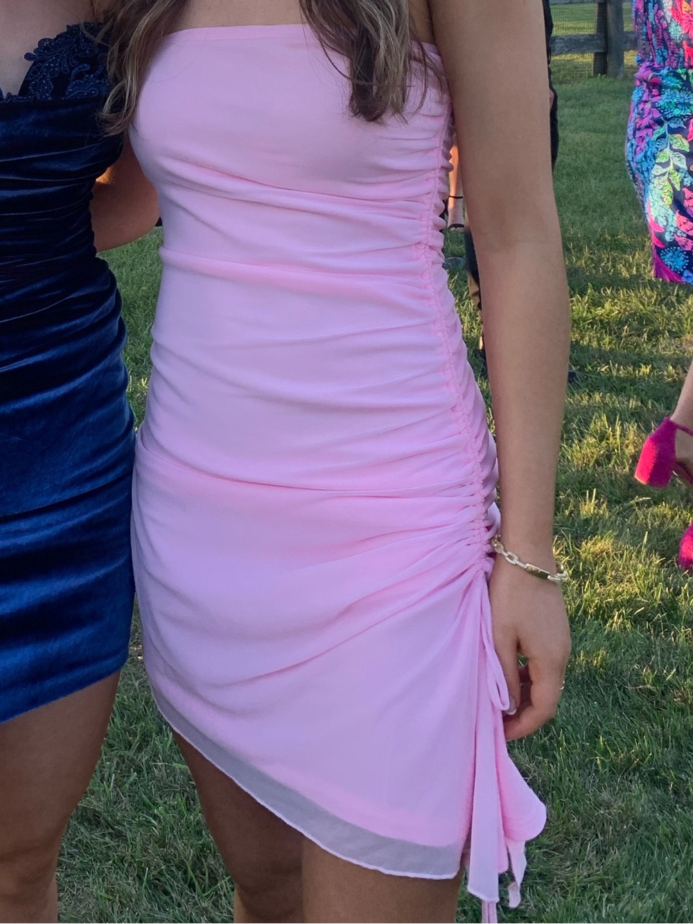 Grey Bandit Ruched Mini/Homecoming/Formal Dress-Small - Picture 2 of 7